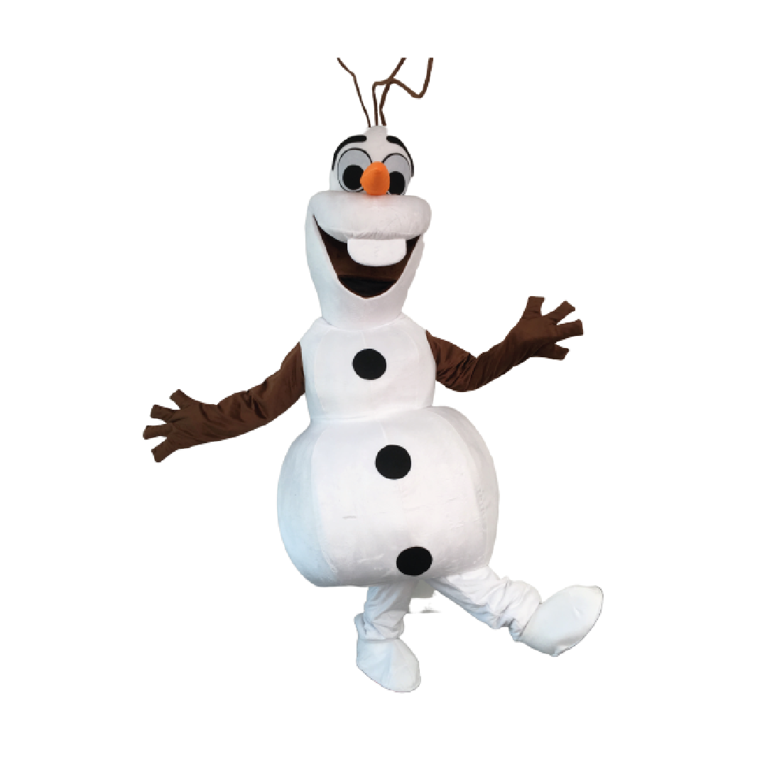 Mascote Olaf com animador
