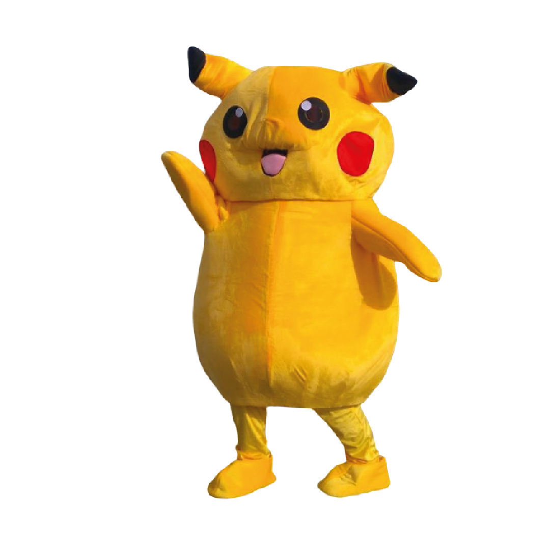 Mascote Pikachu com animador