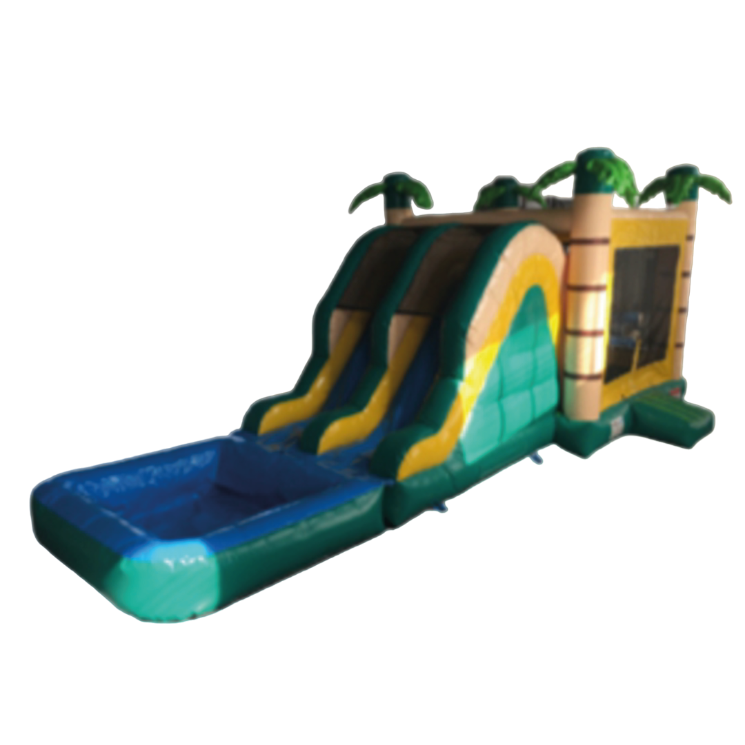 Palm trees with pool water